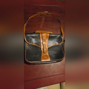 Beautiful, Vintage Navy/Tan briefcase-style Dooney Bourke Bag.
